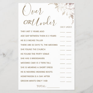 Prospectus 14 Cm X 21,6 Cm Floral Over ou Under Brive jeu carte de douche Cir