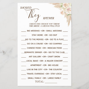 Prospectus 14 Cm X 21,6 Cm Floral Vouloir ils préfèrent douche carte de jeu