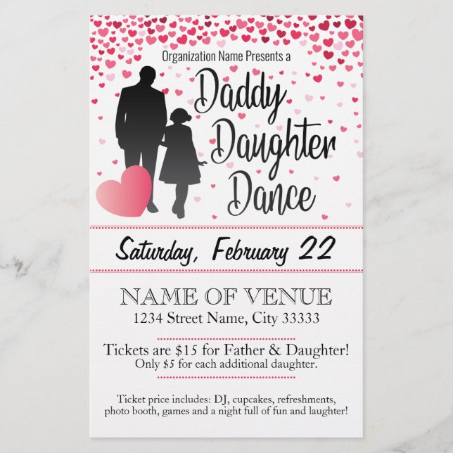 Prospectus 14 Cm X 21,6 Cm Flyer Daddy Daughter Dance (Devant)