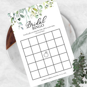 Prospectus 14 Cm X 21,6 Cm Flyer de Bingo pour Baby Shower avec Eucalyptus et