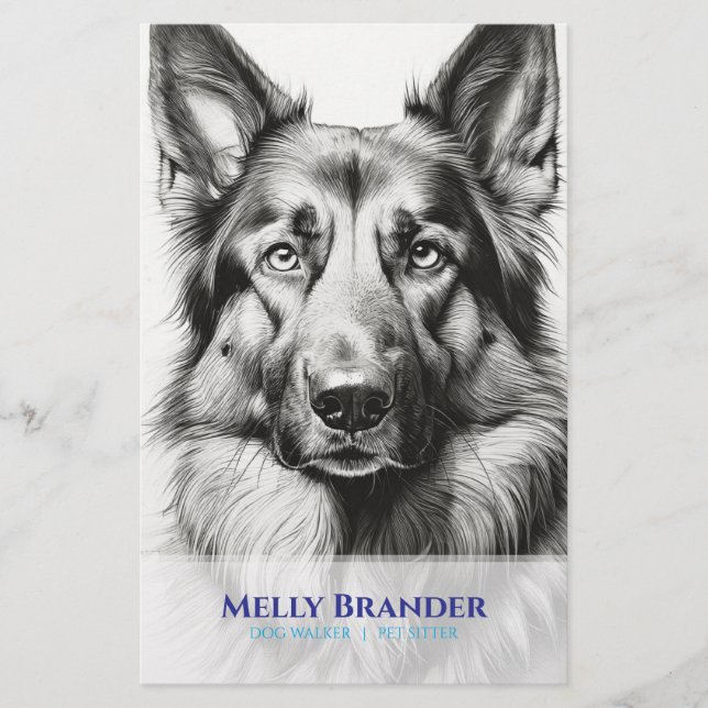 Prospectus 14 Cm X 21,6 Cm Flyer de chien de berger chic (Devant)