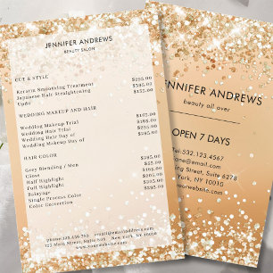 Prospectus 14 Cm X 21,6 Cm Flyer de liste de prix de salon de glitter moderne