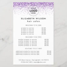 Flyer de salon violet scintillant de luxe
