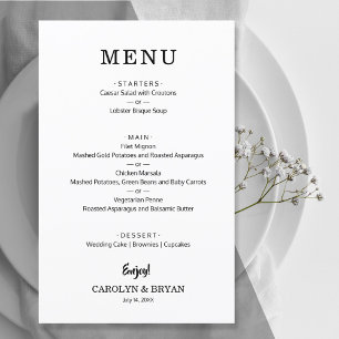 Prospectus 14 Cm X 21,6 Cm Flyer du menu Budget Mariage
