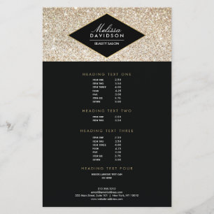 Prospectus 14 Cm X 21,6 Cm Flyer du Salon Champagne Or Paillettes et Glamour