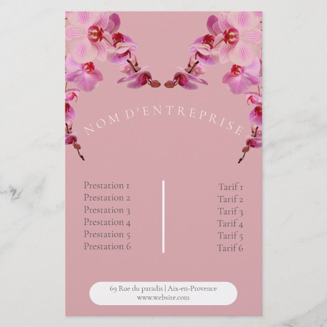 Prospectus 14 Cm X 21,6 Cm Flyer du tarif (Devant)