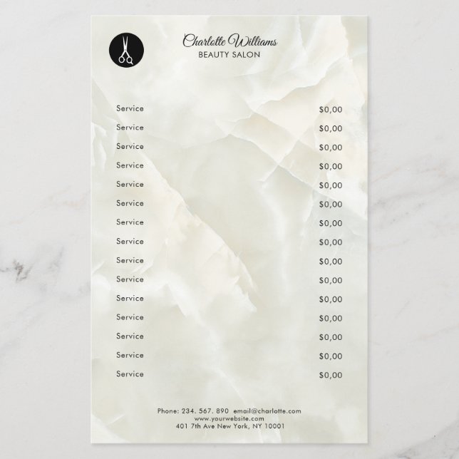 Prospectus 14 Cm X 21,6 Cm Flyer Friseur Marmor (Devant)