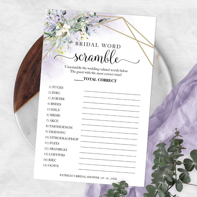 Prospectus 14 Cm X 21,6 Cm Flyer Geometry Bridal Mot Scramble Géométrique Jeu (Créateur téléchargé)