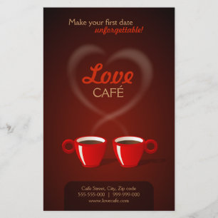Prospectus 14 Cm X 21,6 Cm Flyer Love Cafe