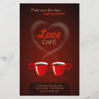 Prospectus 14 Cm X 21,6 Cm Flyer Love Cafe