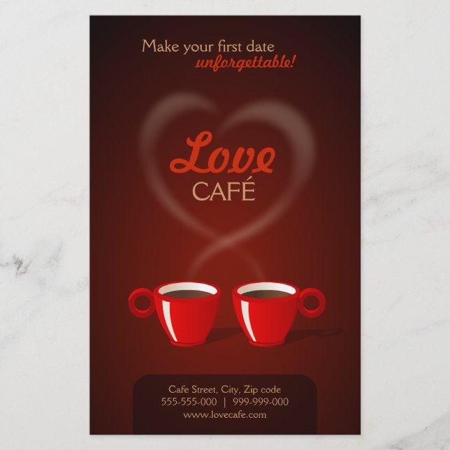Prospectus 14 Cm X 21,6 Cm Flyer Love Cafe (Devant)