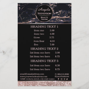 Prospectus 14 Cm X 21,6 Cm Flyer Marbre Rose Gold Maquilleuse
