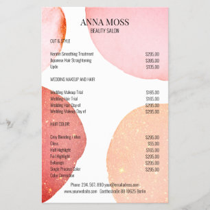 Prospectus 14 Cm X 21,6 Cm Flyer Pailleté Rose Moderne