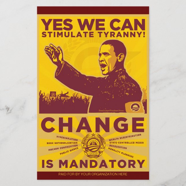 Prospectus 14 Cm X 21,6 Cm Flyers d'événements Obamunist (Devant)