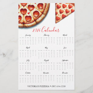 Prospectus 14 Cm X 21,6 Cm Flyers Pizza Restaurants 2025 Calendrier