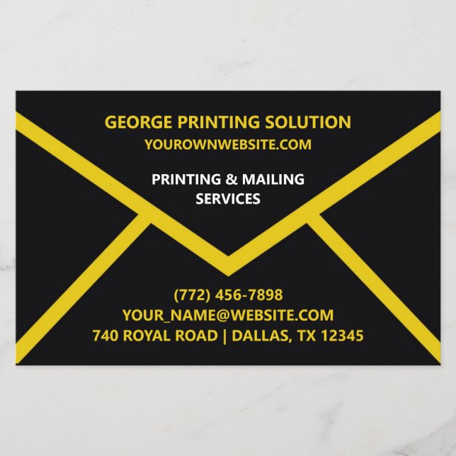 Prospectus 14 Cm X 21,6 Cm Forme d'enveloppe unique (Devant)