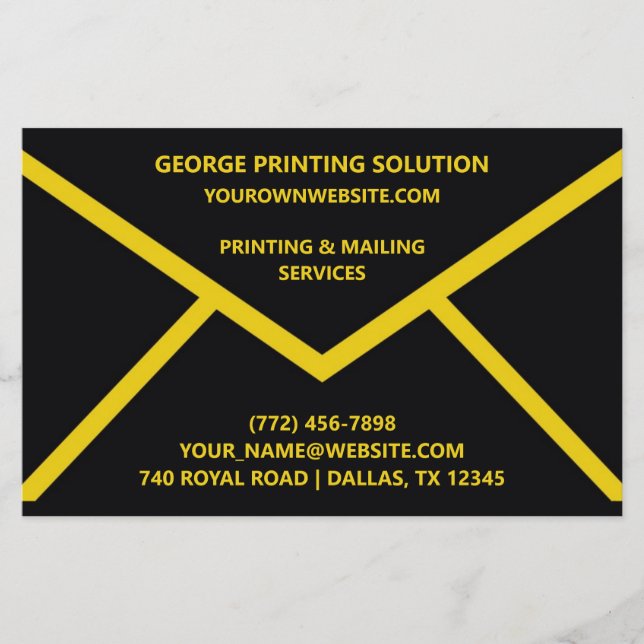 Prospectus 14 Cm X 21,6 Cm Forme d'enveloppe unique (Devant)