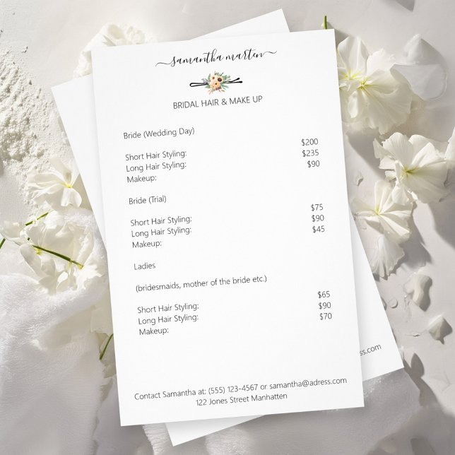 Prospectus 14 Cm X 21,6 Cm Friseur Haarnadel Blumen (Créateur téléchargé)