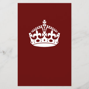 Prospectus 14 Cm X 21,6 Cm Gardez le calme Couronne sur le décor rouge Bourgo
