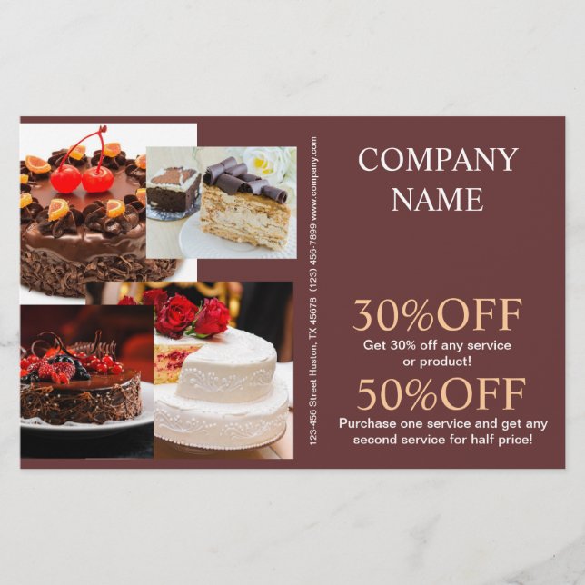 Prospectus 14 Cm X 21,6 Cm gâteau de mariage pâtissier boulangerie (Devant)