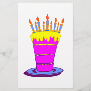 Prospectus 14 Cm X 21,6 Cm Géant gâteau d'anniversaire rose