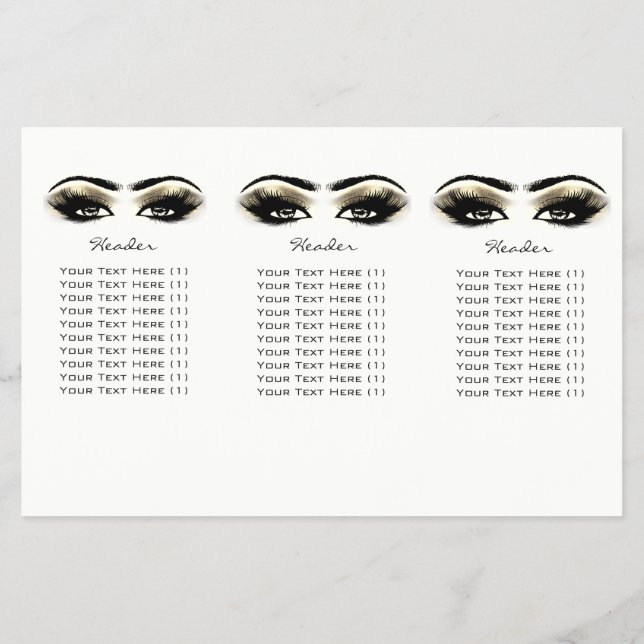 Prospectus 14 Cm X 21,6 Cm Golden Eyes maquillage blanc Lashes DL 3 (Dos)