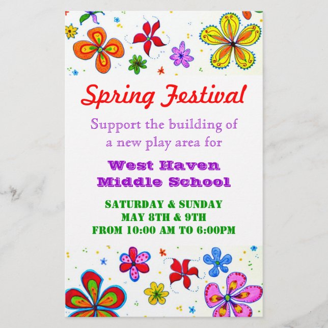 Prospectus 14 Cm X 21,6 Cm Grand Fleurs Flyer personnalisé (Devant)