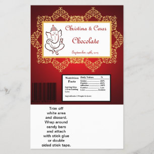 Prospectus 14 Cm X 21,6 Cm Grand Wrapper de bar Hershey Lord Ganesha/Rouge hi