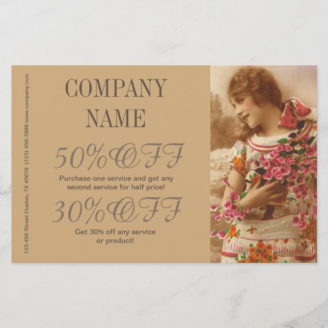 Prospectus 14 Cm X 21,6 Cm grande gatsby fille maquillage coiffeur photograph (Devant)