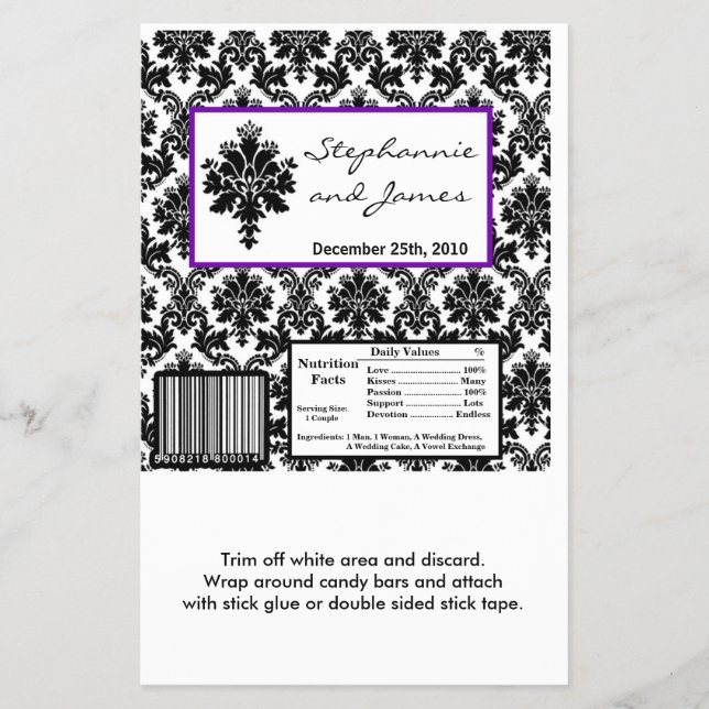 Prospectus 14 Cm X 21,6 Cm Grandes barrettes de Hershey noir pourpre Damask (Devant)