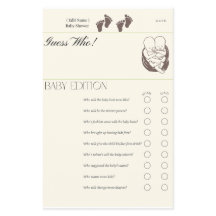 Guess Who - Baby Edition Game Card | Twin Baby Sho