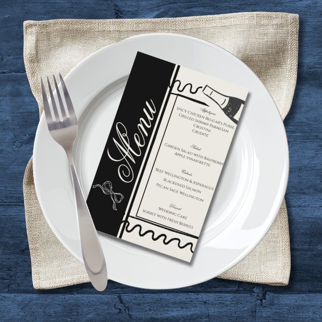 Prospectus 14 Cm X 21,6 Cm Hand Drawn Elegant Simple Black & White Wedding  (Créateur téléchargé)