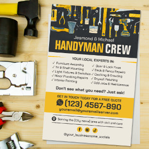 Prospectus 14 Cm X 21,6 Cm Handyman Flyer - Réparation et entretien à domicil