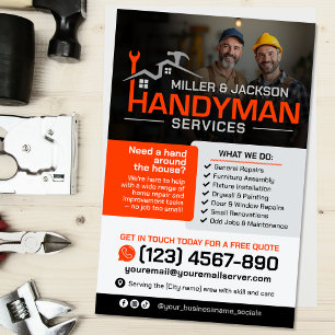 Prospectus 14 Cm X 21,6 Cm Handyman Services - Réparation et entretien à domi