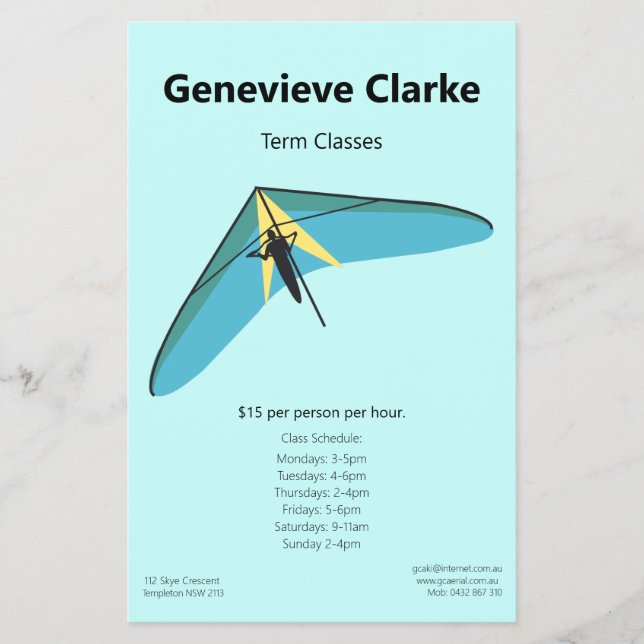 Prospectus 14 Cm X 21,6 Cm Hang Gliding (Devant)