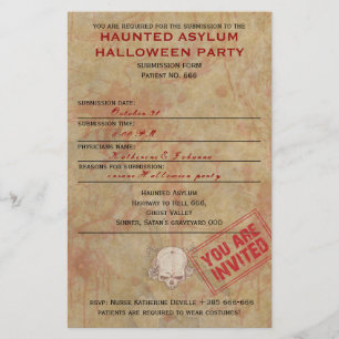 Prospectus 14 Cm X 21,6 Cm Hauned Asylum Halloween Party