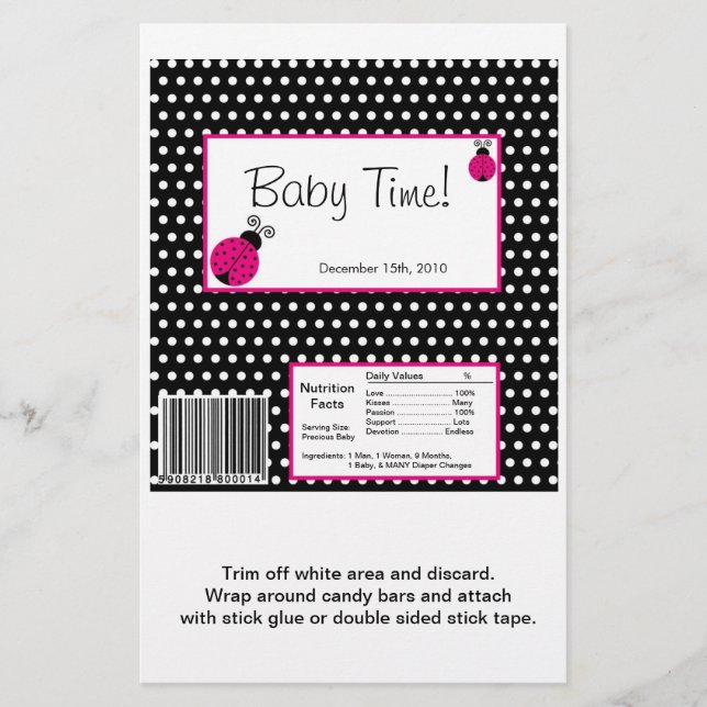 Prospectus 14 Cm X 21,6 Cm Hershey's Large Bar Wrapper Black Lady Bug (Devant)