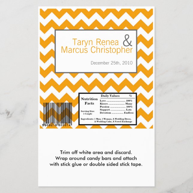Prospectus 14 Cm X 21,6 Cm Hershey's Large Bar Wrapper Jaune Grey Chevron (Devant)