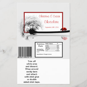 Prospectus 14 Cm X 21,6 Cm Hershey's Large Bar Wrapper Lady Bug sur Dandelion