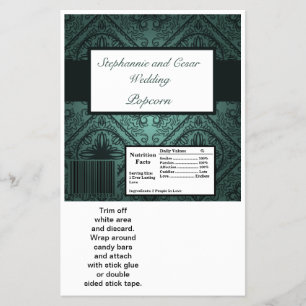 Prospectus 14 Cm X 21,6 Cm Hershey's Large Bar Wrapper Turquoise Ornate Damas