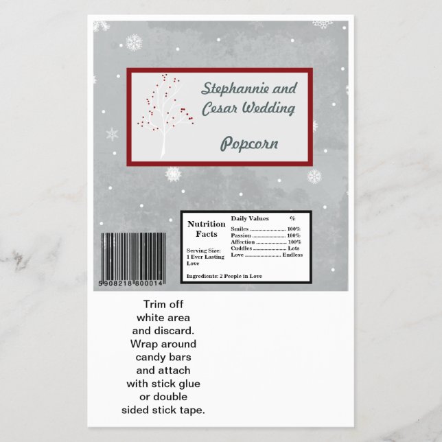 Prospectus 14 Cm X 21,6 Cm Hershey's Large Bar Wrapper White Tree (Devant)