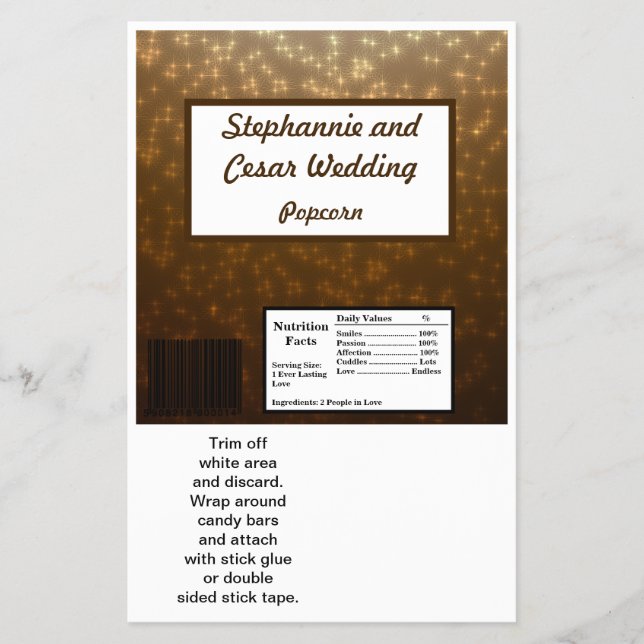 Prospectus 14 Cm X 21,6 Cm Hershey's Large Bar Wrapper Winter Brown / Stars (Devant)