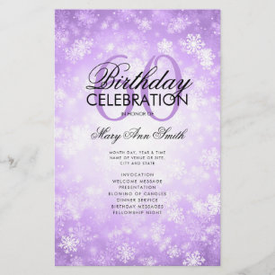Prospectus 14 Cm X 21,6 Cm Hiver 60 Programme d'anniversaire Purple Wonderlan