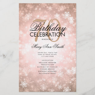 Prospectus 14 Cm X 21,6 Cm Hiver 70 Programme d'anniversaire Rose Gold Wonder