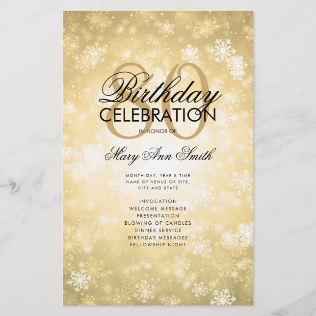 Prospectus 14 Cm X 21,6 Cm Hiver 80e anniversaire Programme Gold Wonderland M (Devant)