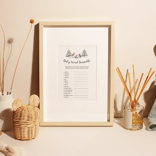 Prospectus 14 Cm X 21,6 Cm Hiver Bois Animaux "Baby Word Scramble" Jeu