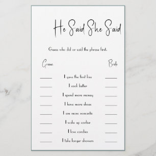 Prospectus 14 Cm X 21,6 Cm Il A Dit / Elle A Dit Carte de jeu