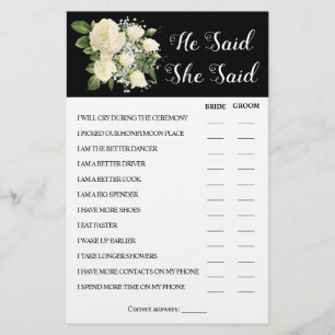 Prospectus 14 Cm X 21,6 Cm Il A Dit Qu'Elle A Dit Couples Douche Carte De Jeu