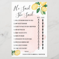 Il a dit qu'elle a dit Lemon Pink Fête des mariées