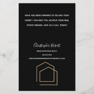 Prospectus 14 Cm X 21,6 Cm Immobilier noir classique